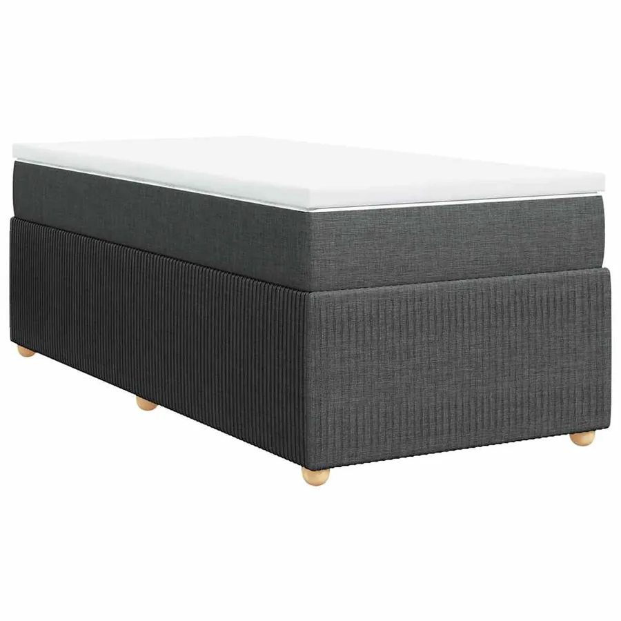 Sommier à lattes de lit avec matelas Gris foncé 90x200 cm Tissu - 2