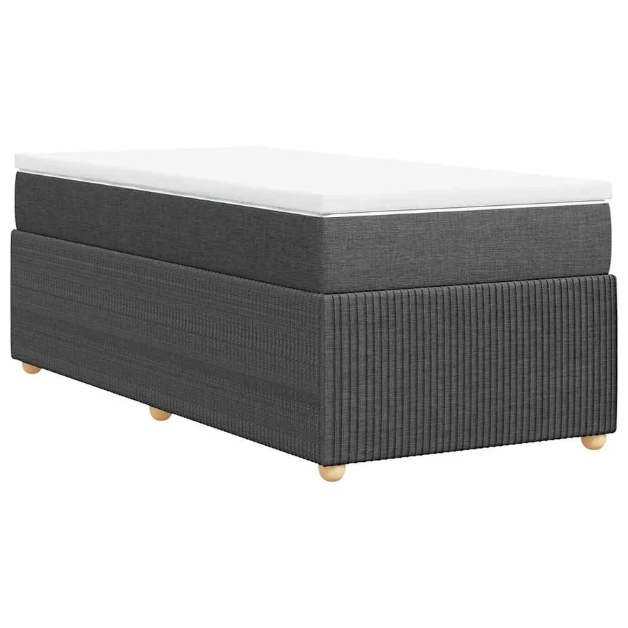 Sommier à lattes de lit avec matelas Gris foncé 90x200 cm Tissu - 6