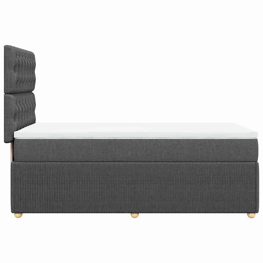 Sommier à lattes de lit avec matelas Gris foncé 90x200 cm Tissu - 5