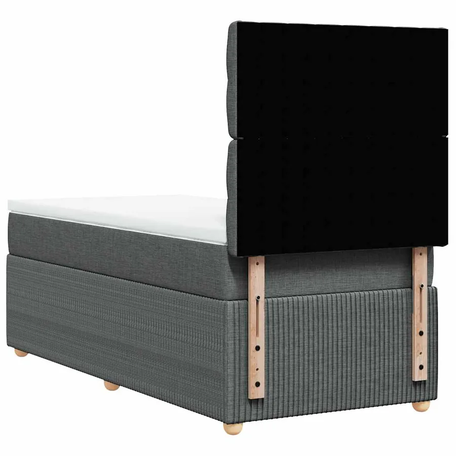 Sommier à lattes de lit avec matelas Gris foncé 90x200 cm Tissu - 6
