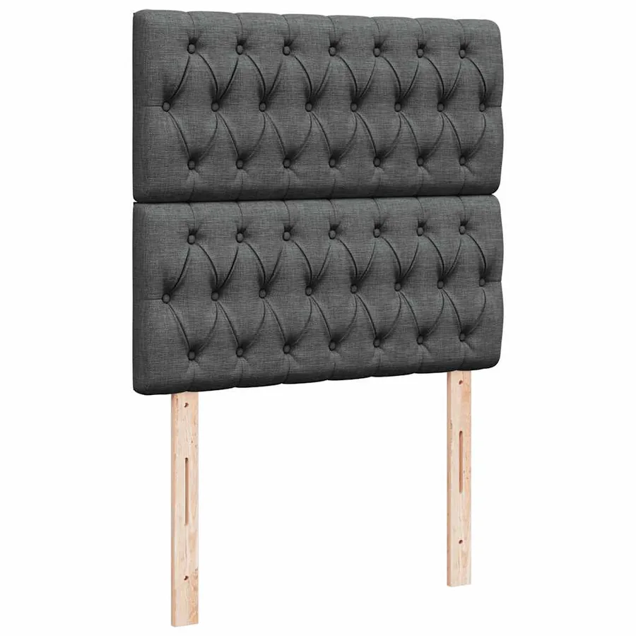 Sommier à lattes de lit avec matelas Gris foncé 90x200 cm Tissu - 7