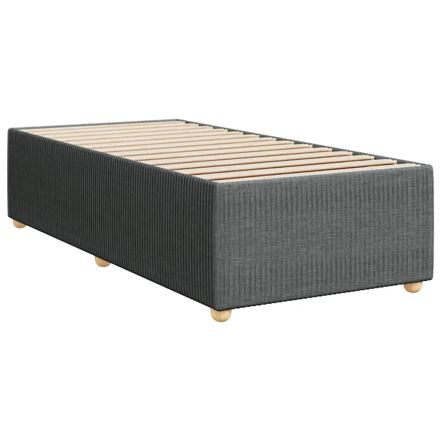 Sommier à lattes de lit avec matelas Gris foncé 90x200 cm Tissu - 8