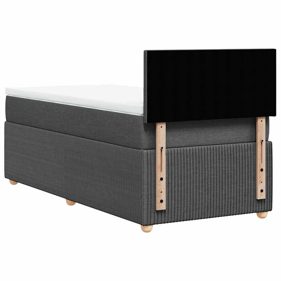 Sommier à lattes de lit avec matelas Gris foncé 90x200 cm Tissu - 6