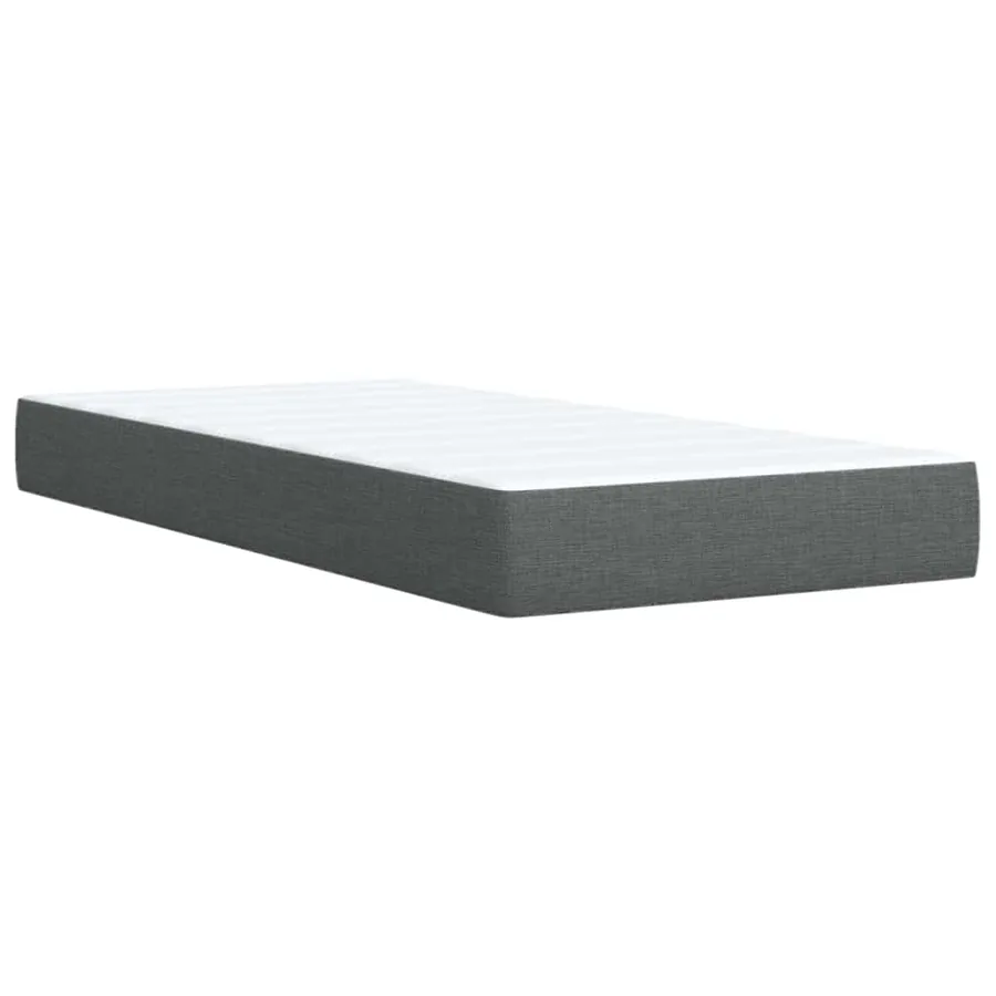 Sommier à lattes de lit avec matelas Gris foncé 90x200 cm Tissu - 9