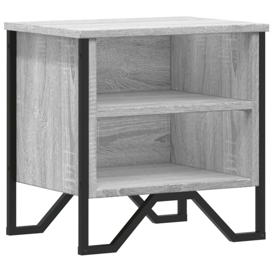 Table de chevet sonoma gris 40x30x40 cm bois d'ingénierie - 2