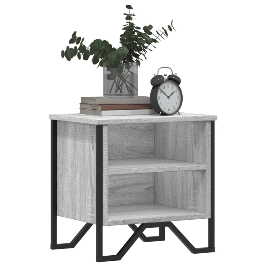 Table de chevet sonoma gris 40x30x40 cm bois d'ingénierie - 4