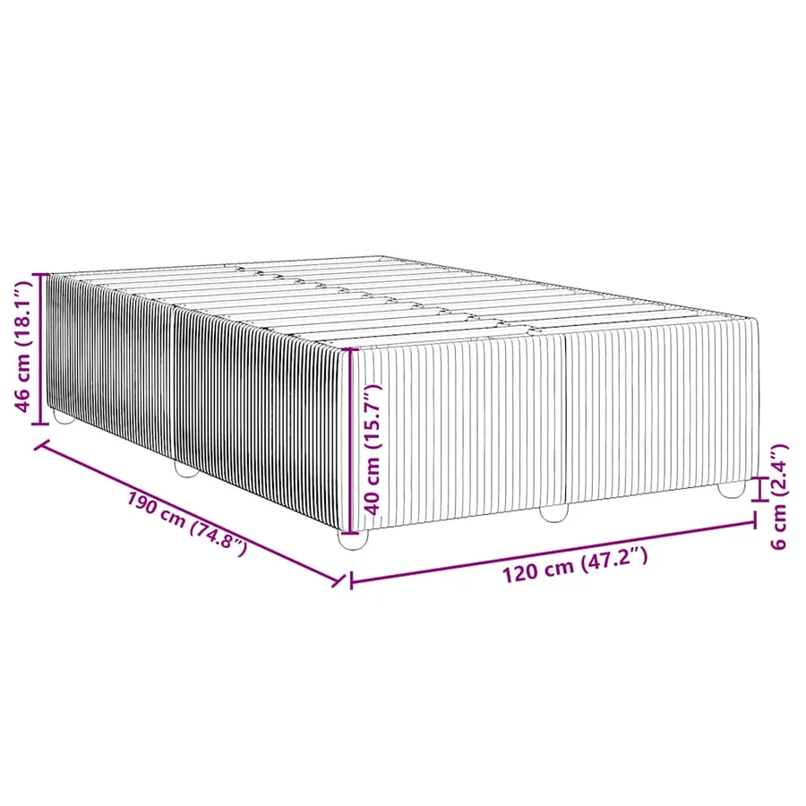 Cadre de lit sans matelas bleu 120x190 cm tissu - 9