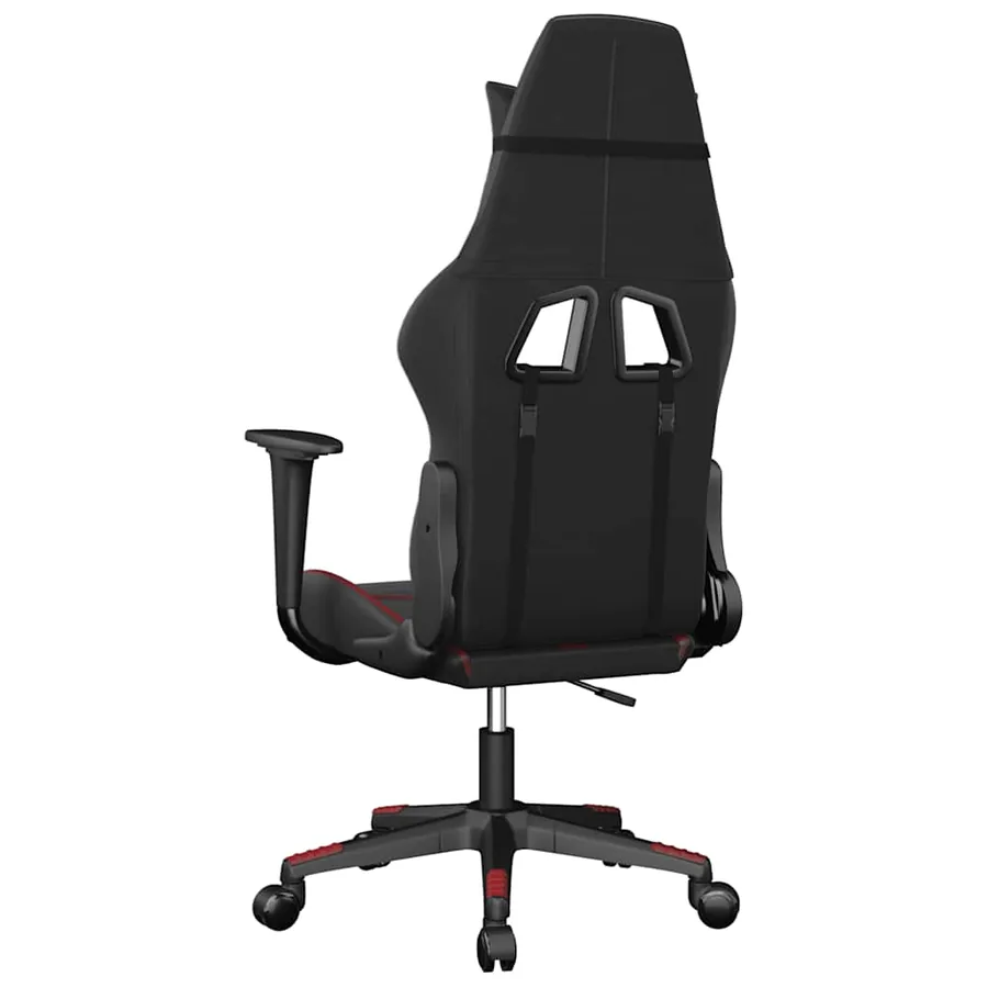 Chaise de jeu de massage Noir et rouge bordeaux Similicuir - 7