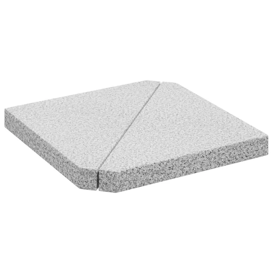 Lot de 2 disques de poids triangulaires pour parapluie en granit gris 14 kg - 2