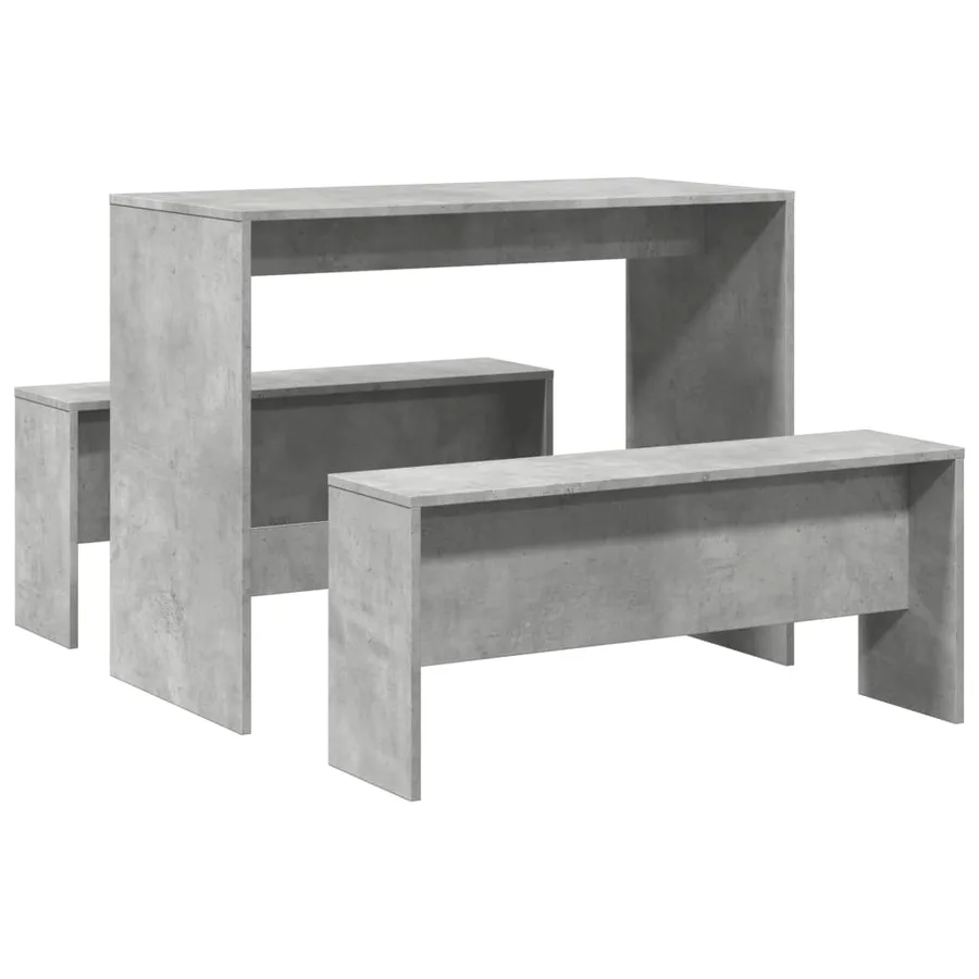 Ensemble table à manger et bancs 3 pcs bois d'ingénierie - 6