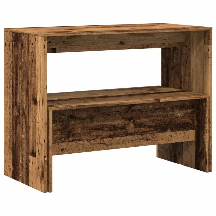 Ensemble table à manger et bancs 3 pcs bois d'ingénierie - 7