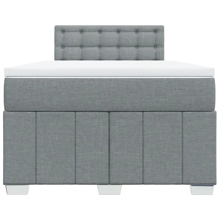 Sommier à lattes de lit avec matelas Gris clair 120x200cm Tissu - 4