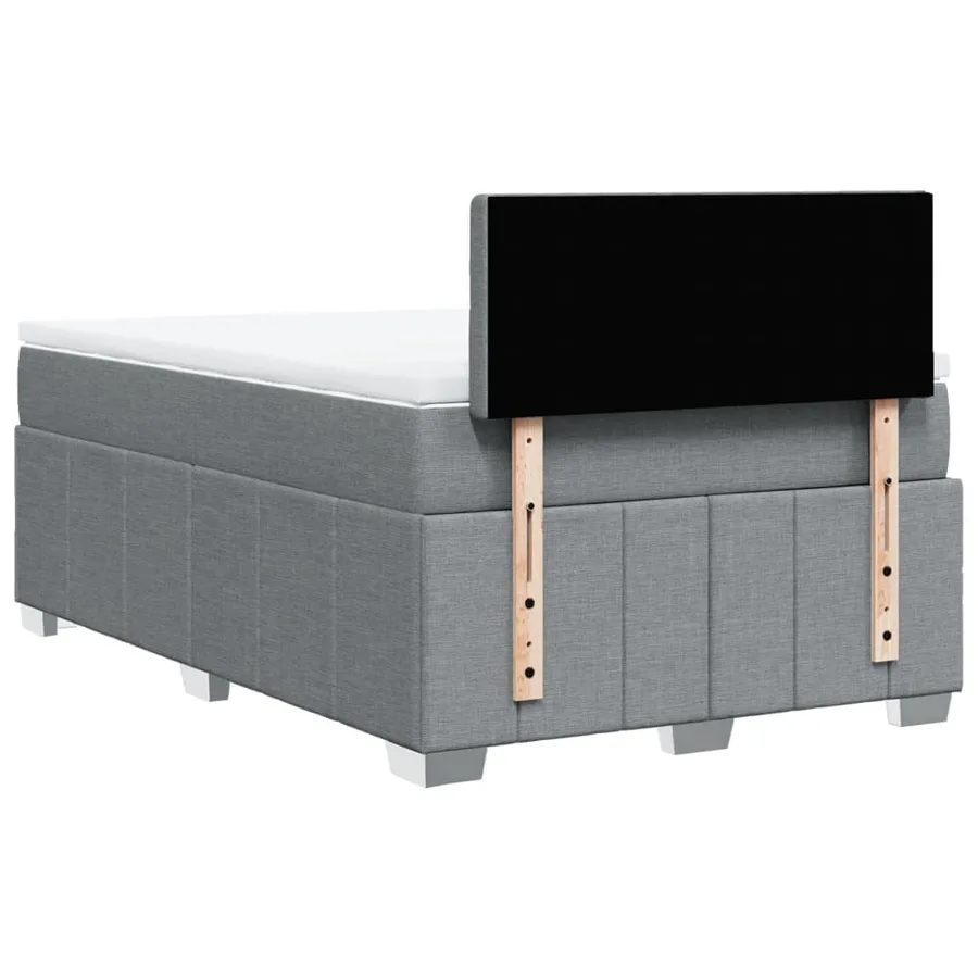 Sommier à lattes de lit avec matelas Gris clair 120x200cm Tissu - 6