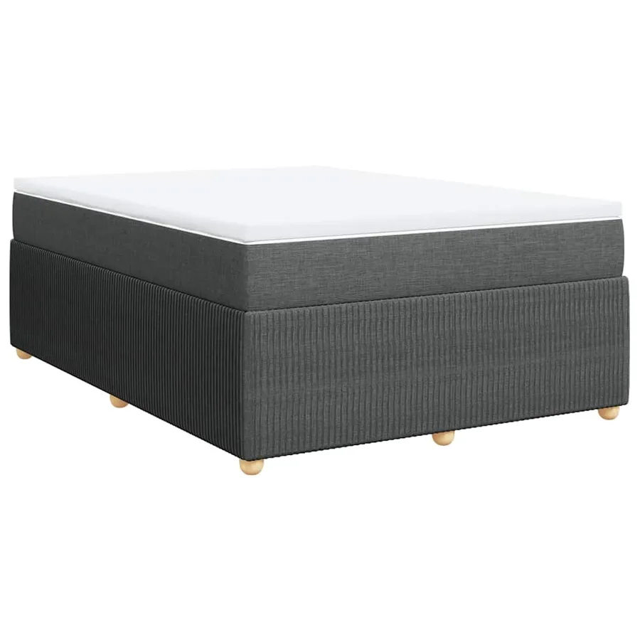 Sommier à lattes de lit avec matelas Gris foncé 140x200cm Tissu - 2