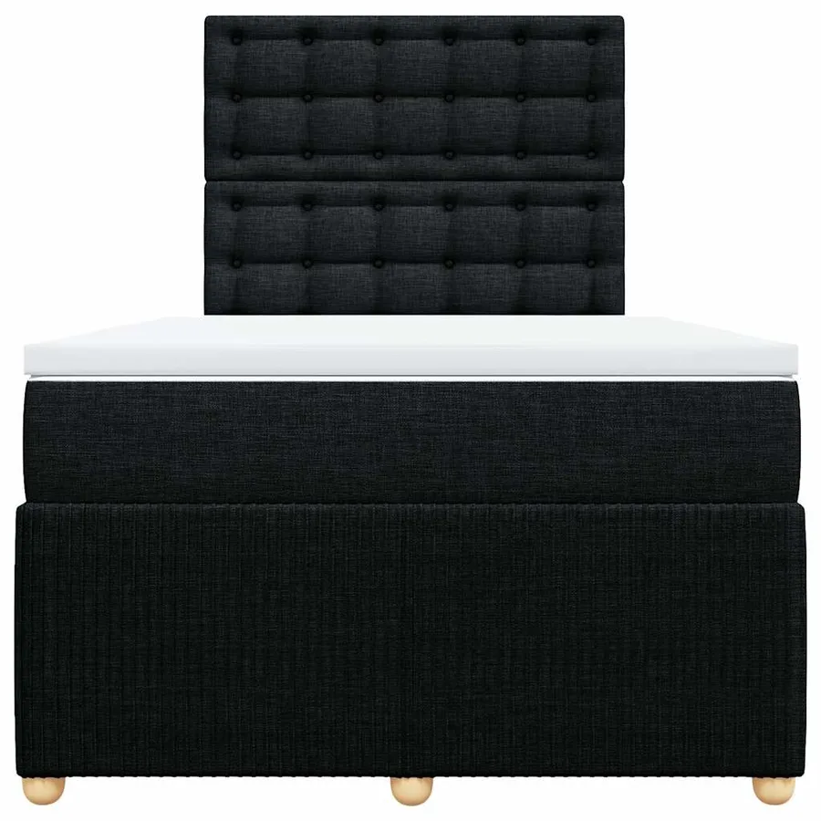 Sommier à lattes de lit avec matelas noir 120x190 cm tissu - 6