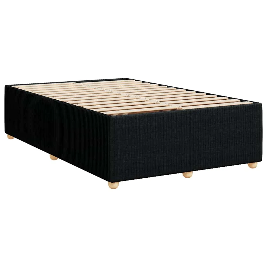 Sommier à lattes de lit avec matelas noir 120x190 cm tissu - 9