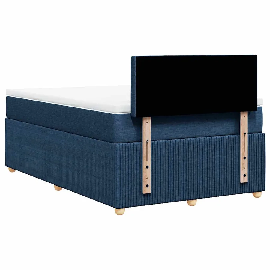 Sommier à lattes de lit avec matelas bleu 120x190 cm tissu - 8