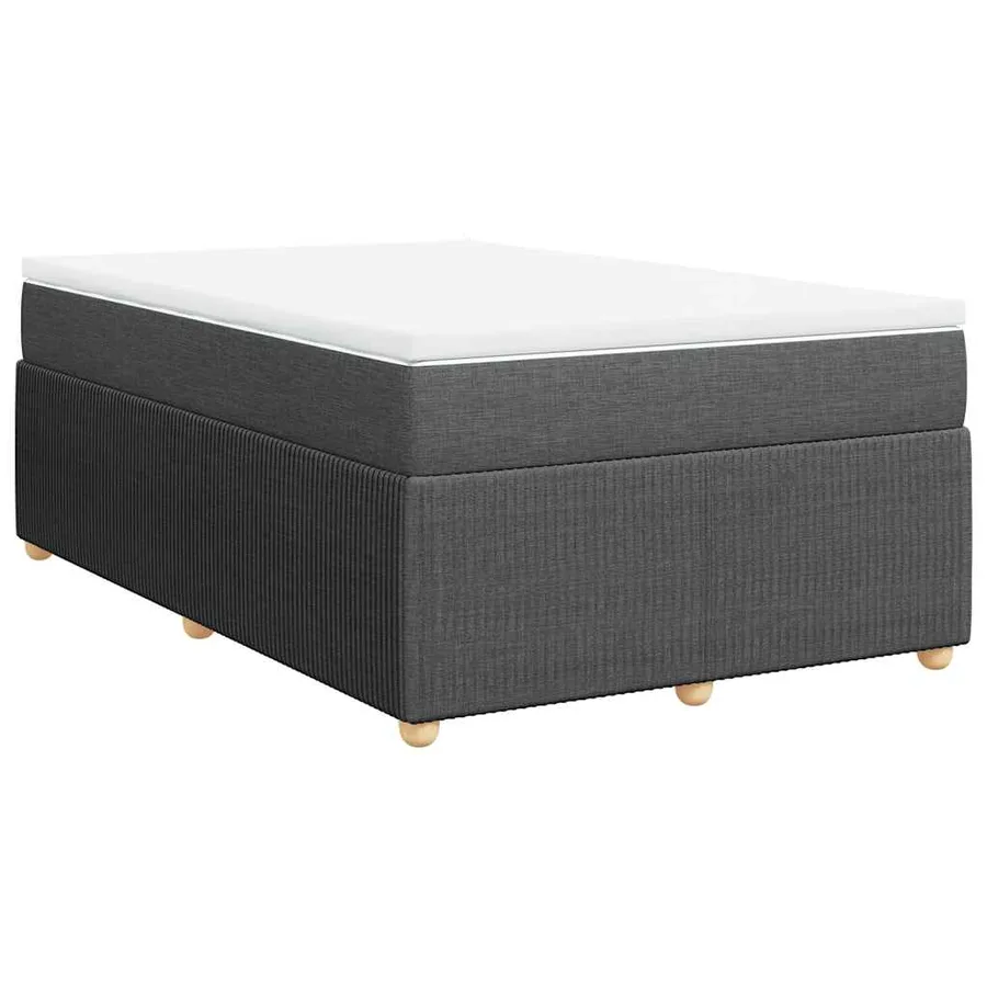 Sommier à lattes de lit avec matelas gris foncé 120x190cm tissu - 2