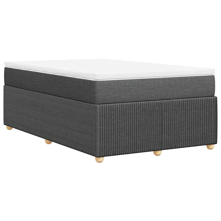 Sommier à lattes de lit avec matelas gris foncé 120x190cm tissu - 6