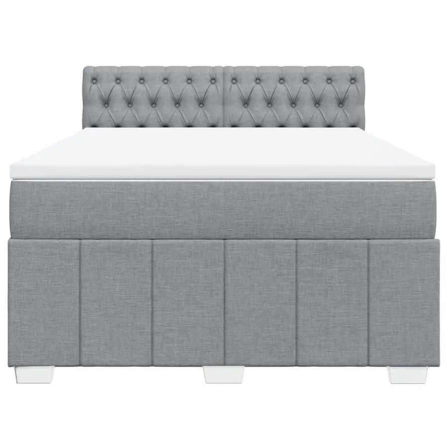 Sommier à lattes de lit avec matelas Gris clair 160x200cm Tissu - 6