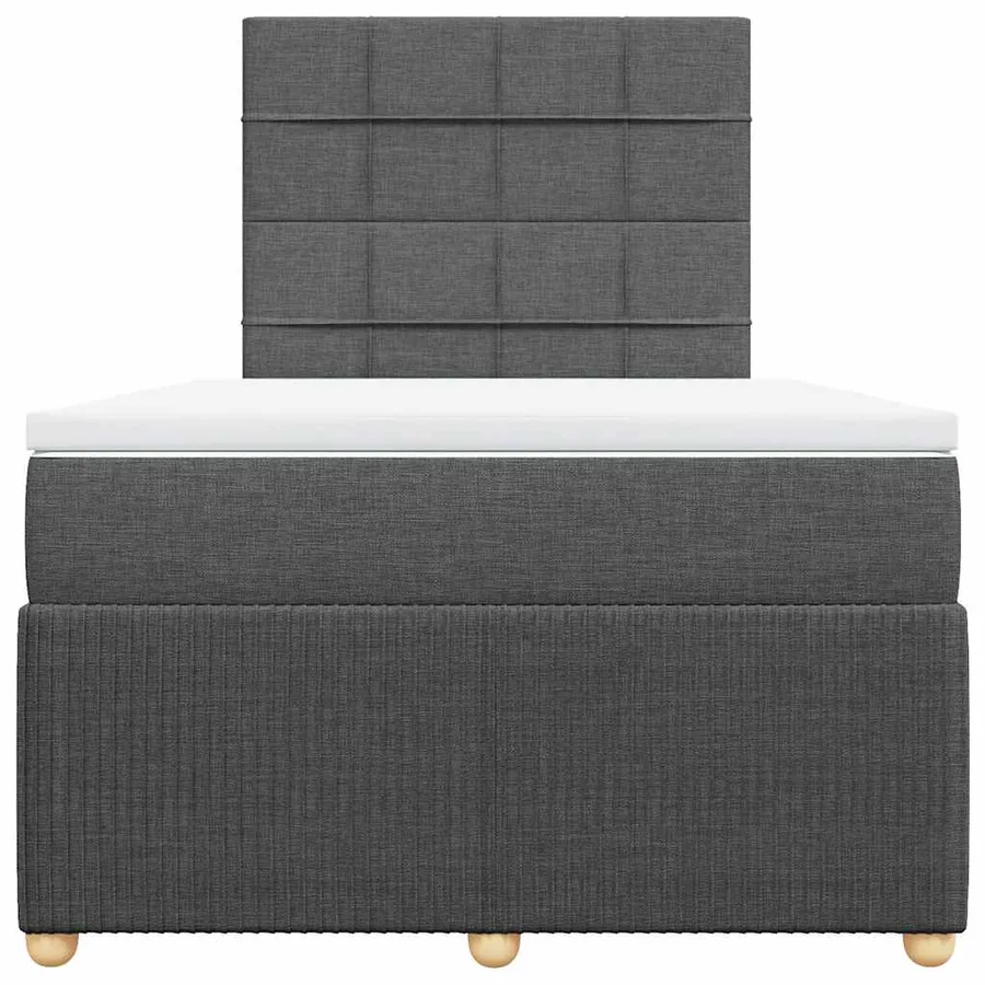 Sommier à lattes de lit avec matelas gris foncé 120x190cm tissu - 6