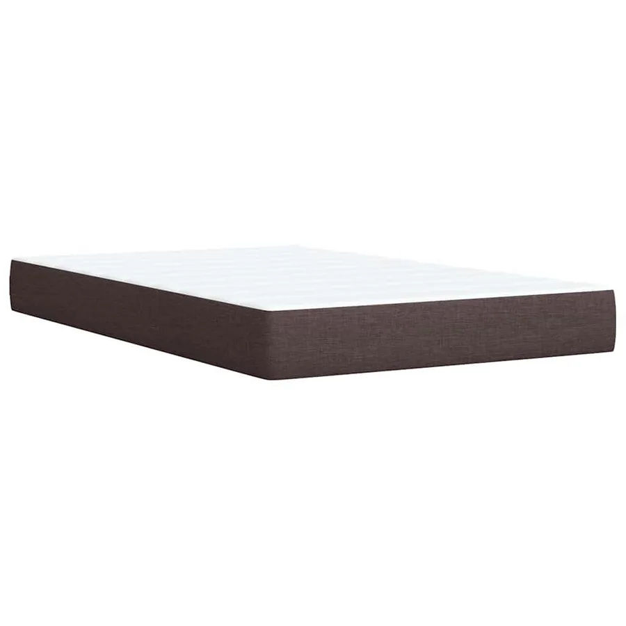 Sommier à lattes de lit et matelas marron foncé 120x190cm tissu - 10