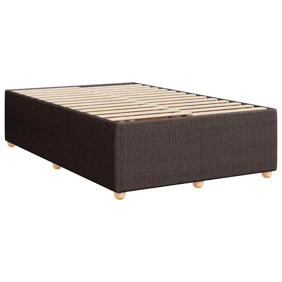 Sommier à lattes de lit et matelas marron foncé 120x190cm tissu - 8
