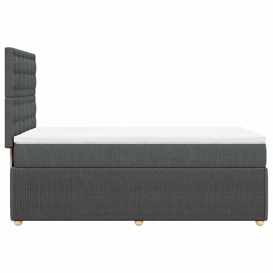 Sommier à lattes de lit avec matelas Gris foncé 90x200 cm Tissu - 7