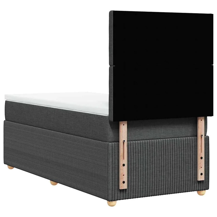 Sommier à lattes de lit avec matelas Gris foncé 90x200 cm Tissu - 8