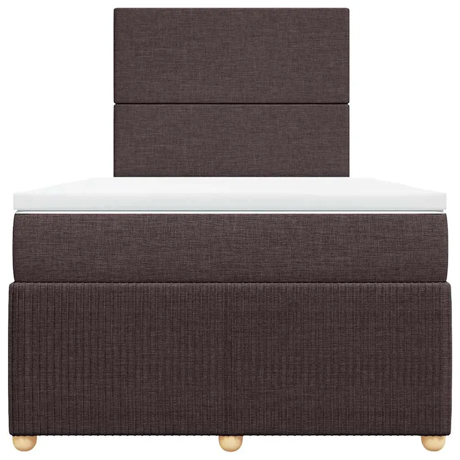 Sommier à lattes de lit et matelas marron foncé 120x190cm tissu - 4