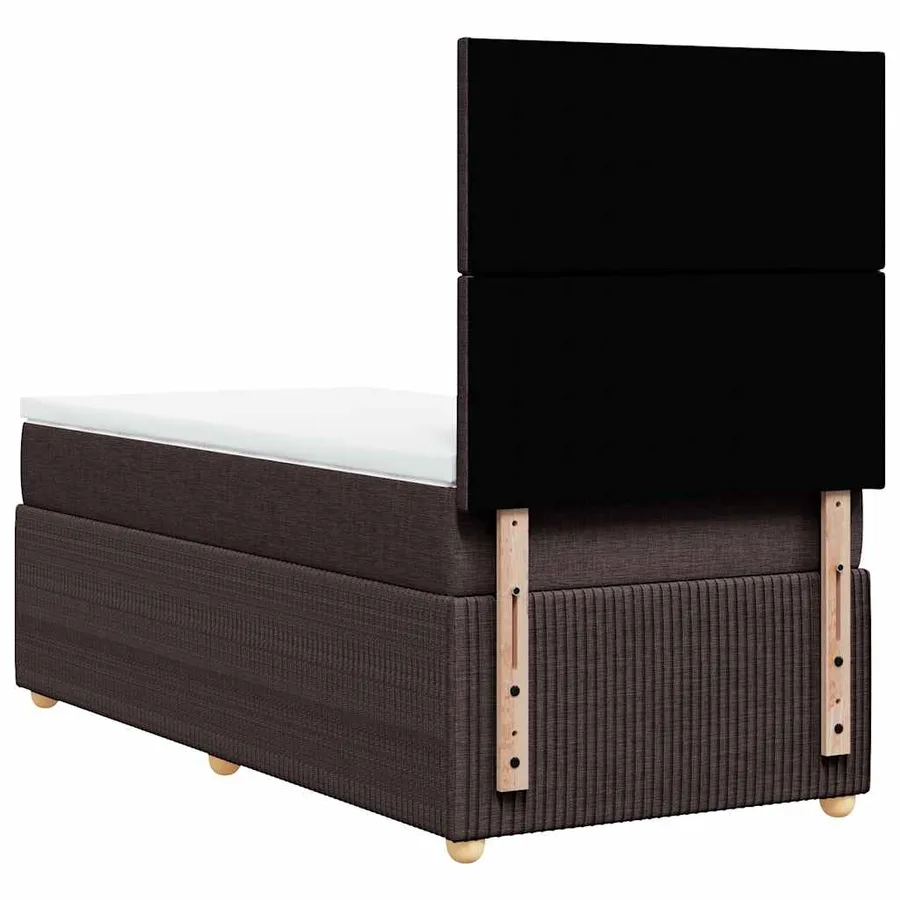 Sommier à lattes de lit avec matelas Marron foncé 100x200 cm - 8