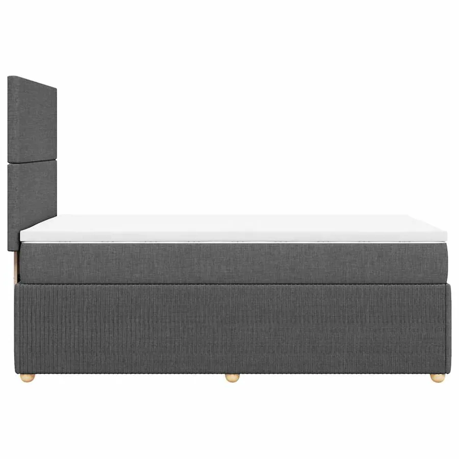 Sommier à lattes de lit avec matelas Gris foncé 100x200cm Tissu - 7