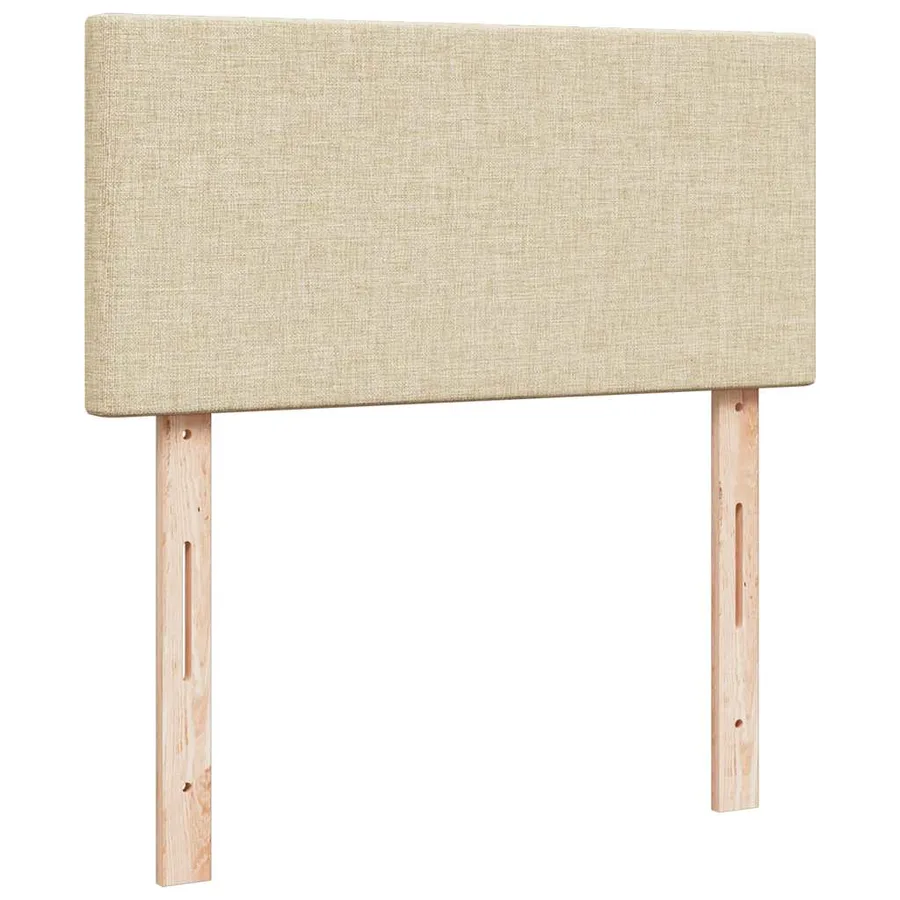 Sommier à lattes de lit avec matelas Crème 100x200 cm Tissu - 7