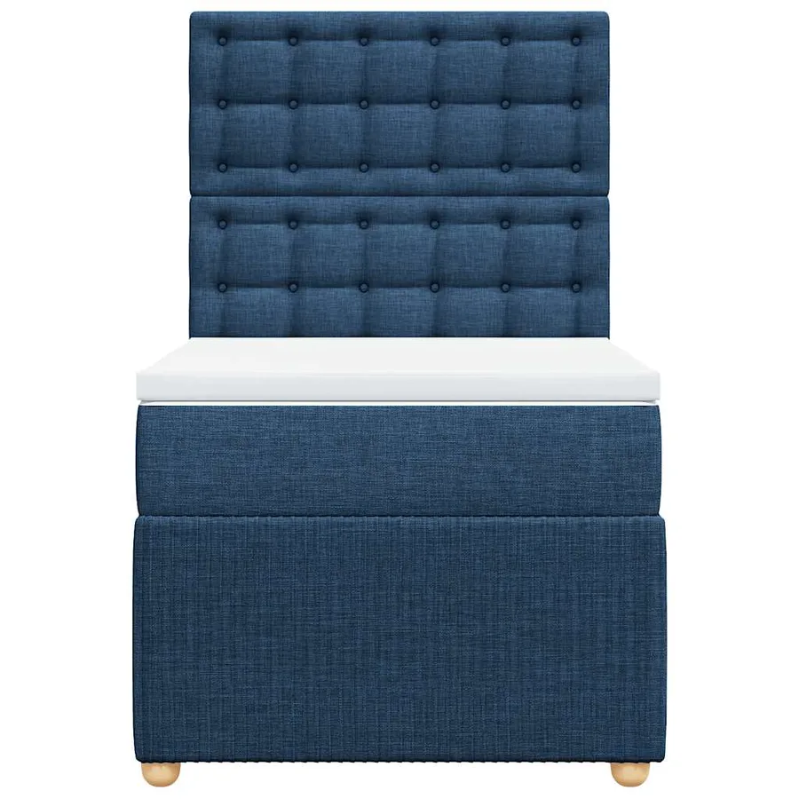 Sommier à lattes de lit avec matelas Bleu 100x200 cm Tissu - 4