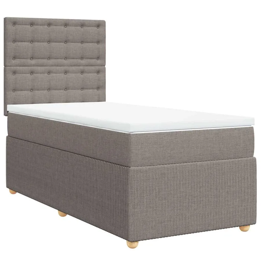 Sommier à lattes de lit avec matelas Taupe 100x200 cm Tissu - 2