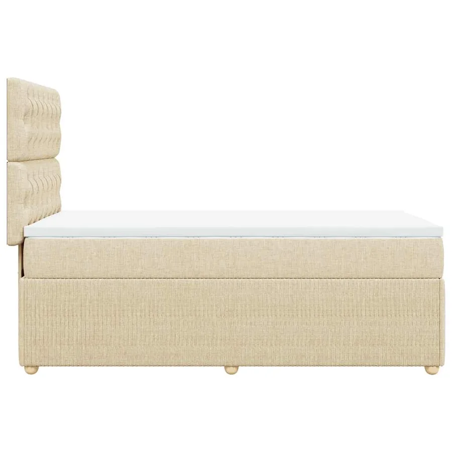 Sommier à lattes de lit avec matelas Crème 100x200 cm Tissu - 5