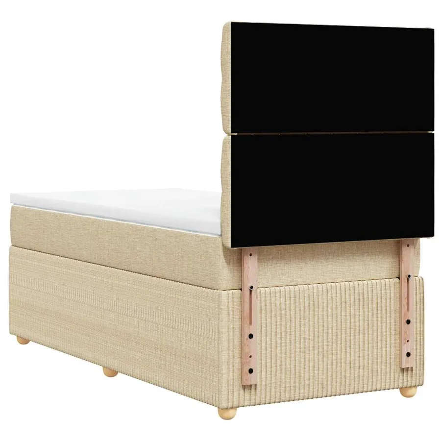 Sommier à lattes de lit avec matelas Crème 100x200 cm Tissu - 6