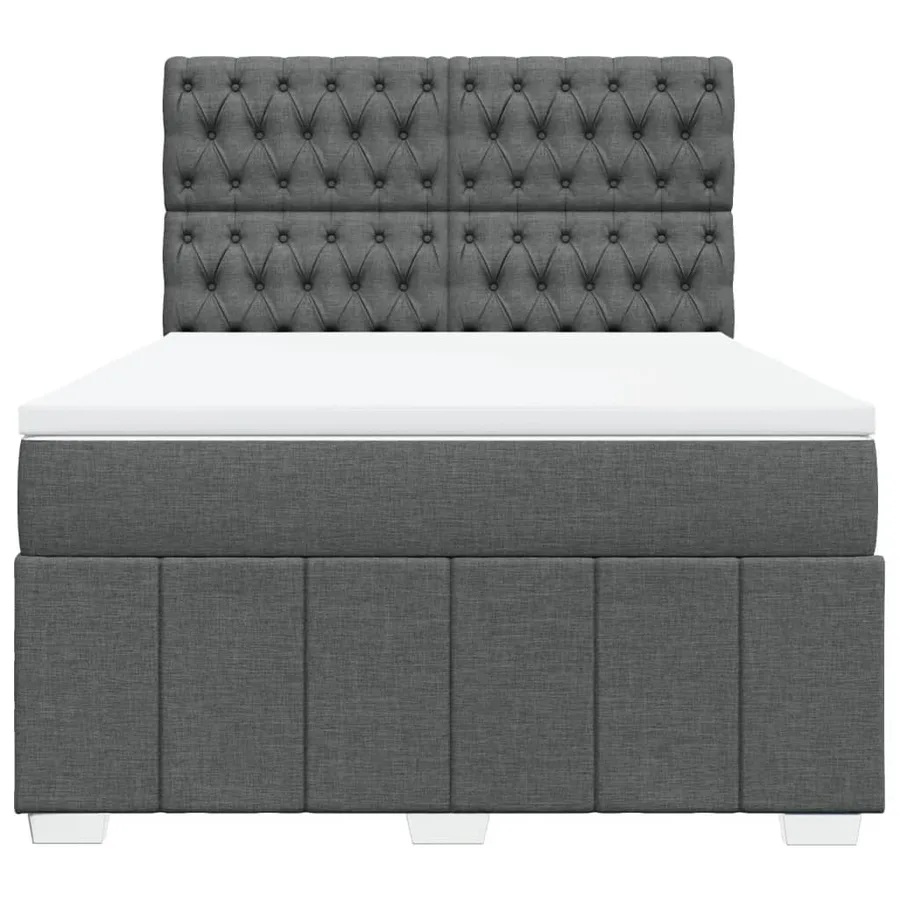 Sommier à lattes de lit avec matelas Gris foncé 160x200cm Tissu - 4