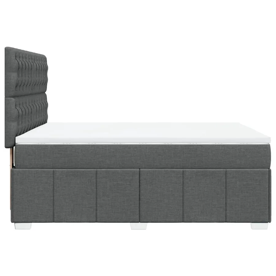 Sommier à lattes de lit avec matelas Gris foncé 160x200cm Tissu - 5