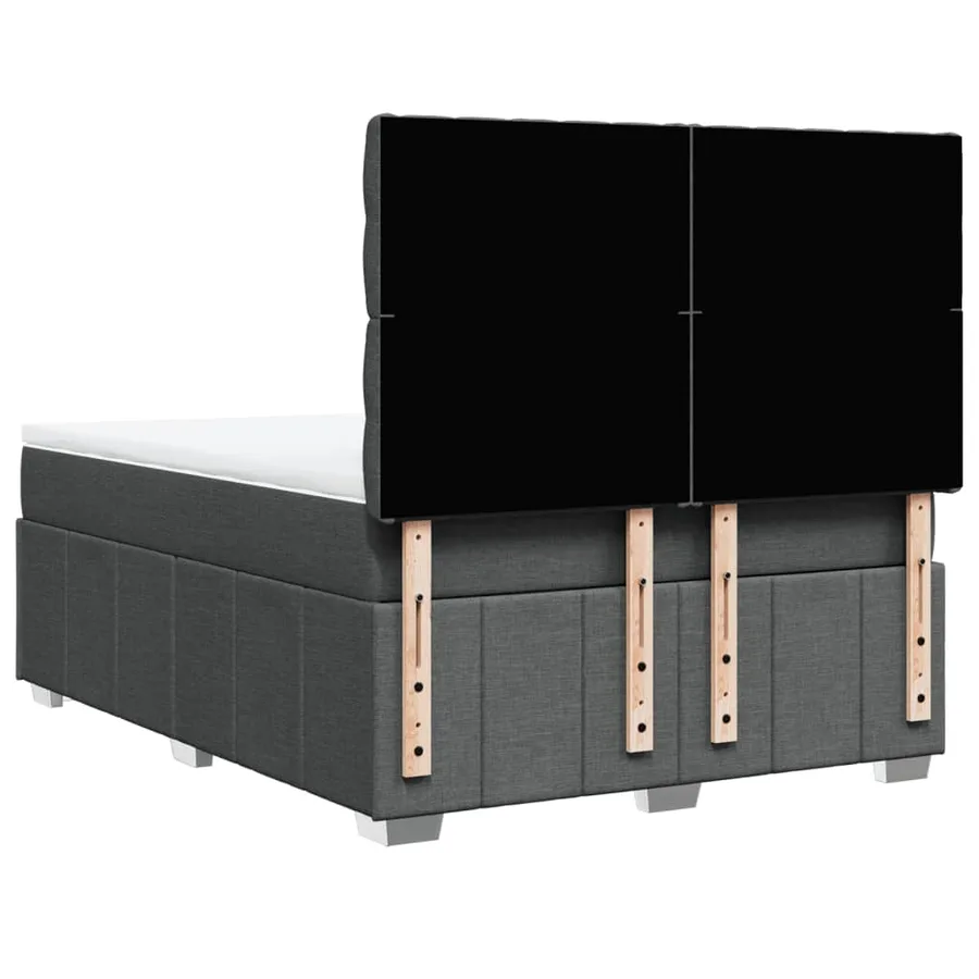 Sommier à lattes de lit avec matelas Gris foncé 160x200cm Tissu - 6