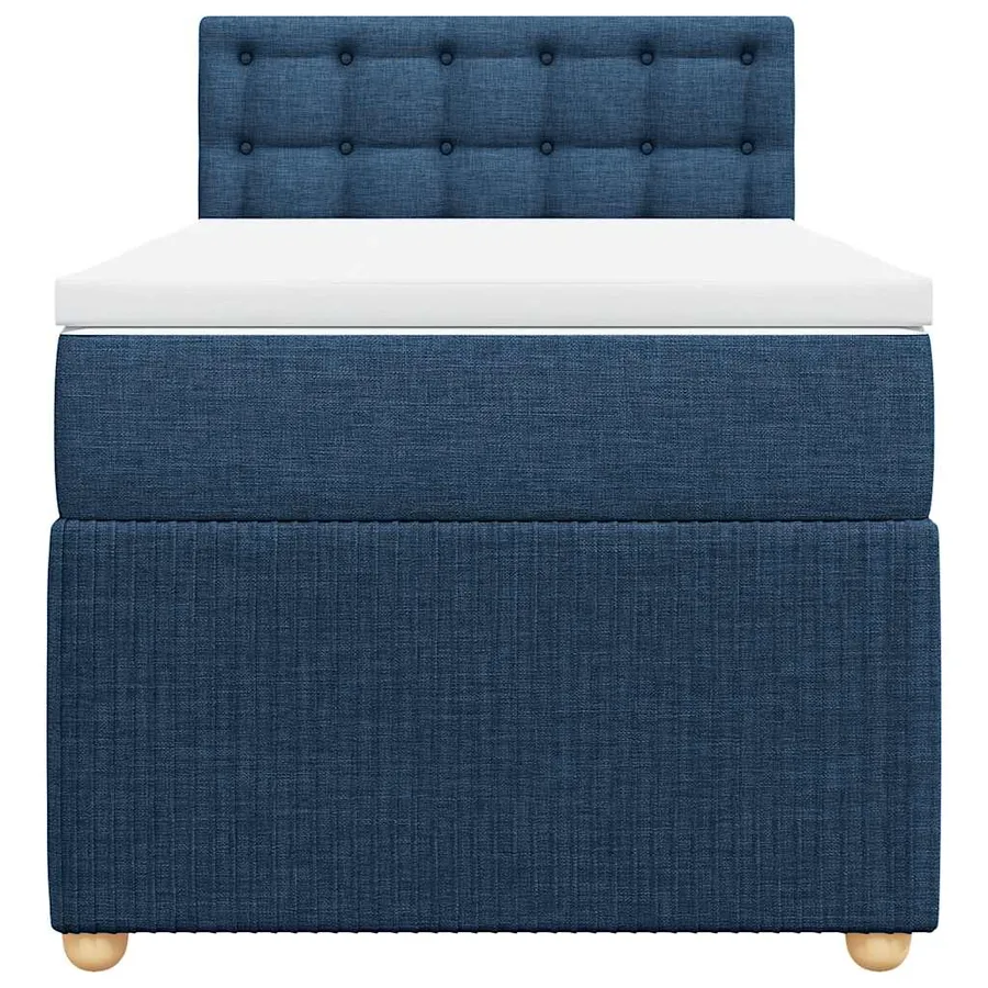 Sommier à lattes de lit avec matelas Bleu 90x200 cm Tissu - 4