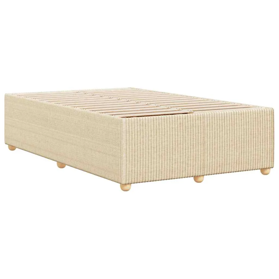 Cadre de lit sans matelas crème 120x200 cm tissu - 6
