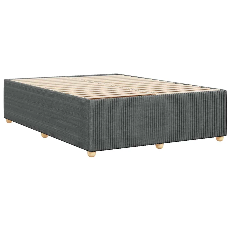 Cadre de lit sans matelas gris foncé 160x200 cm tissu - 6