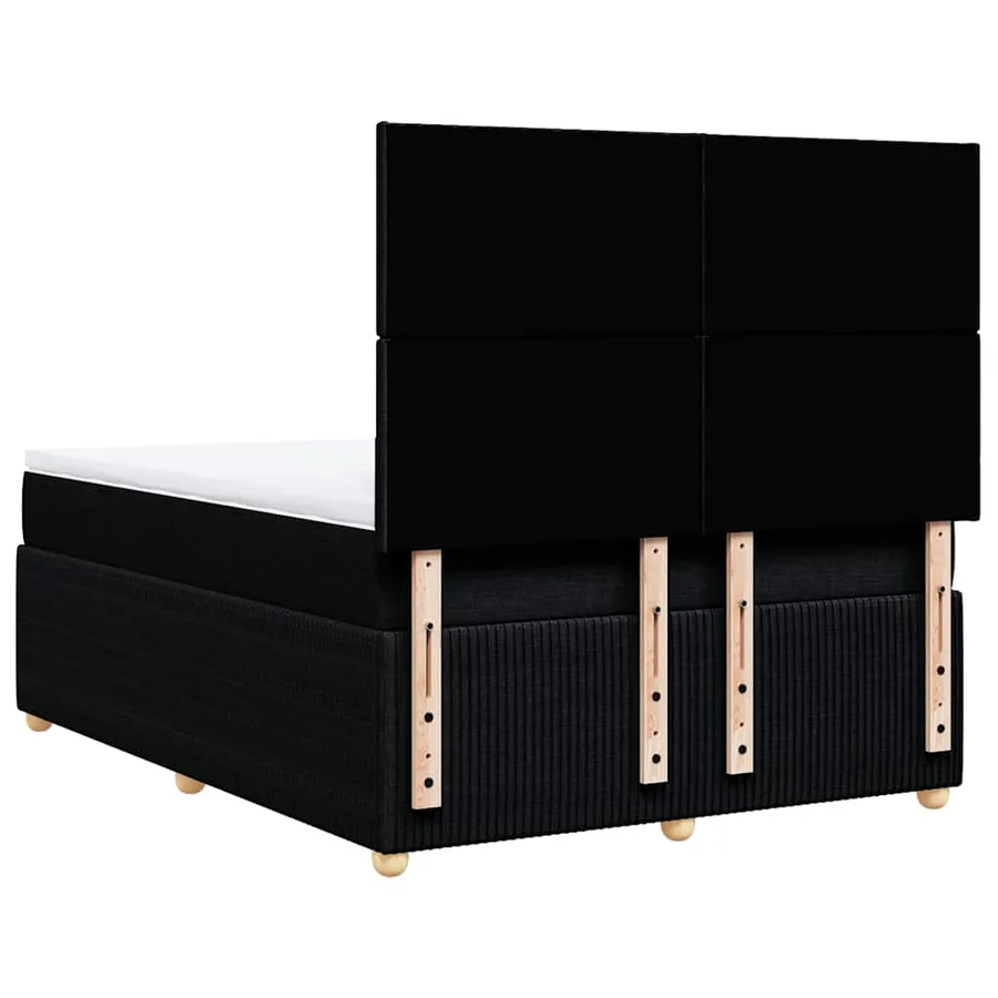 Sommier à lattes de lit avec matelas Noir 140x200 cm Tissu - 6
