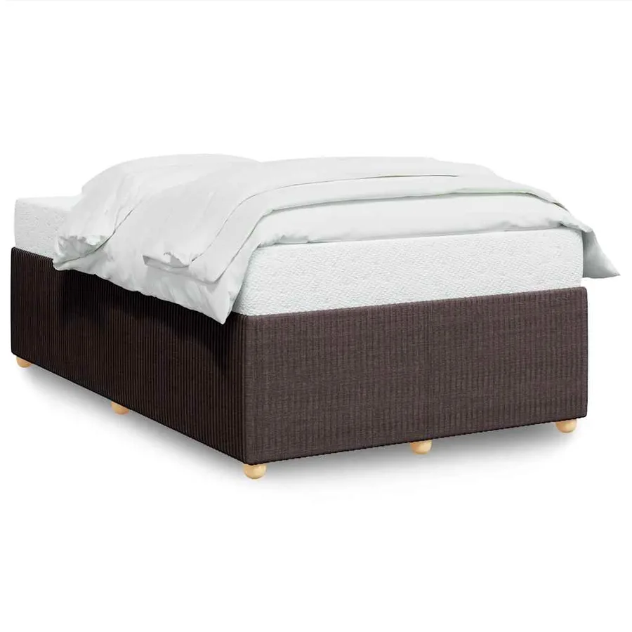 Cadre de lit sans matelas marron foncé 120x200 cm tissu - 2