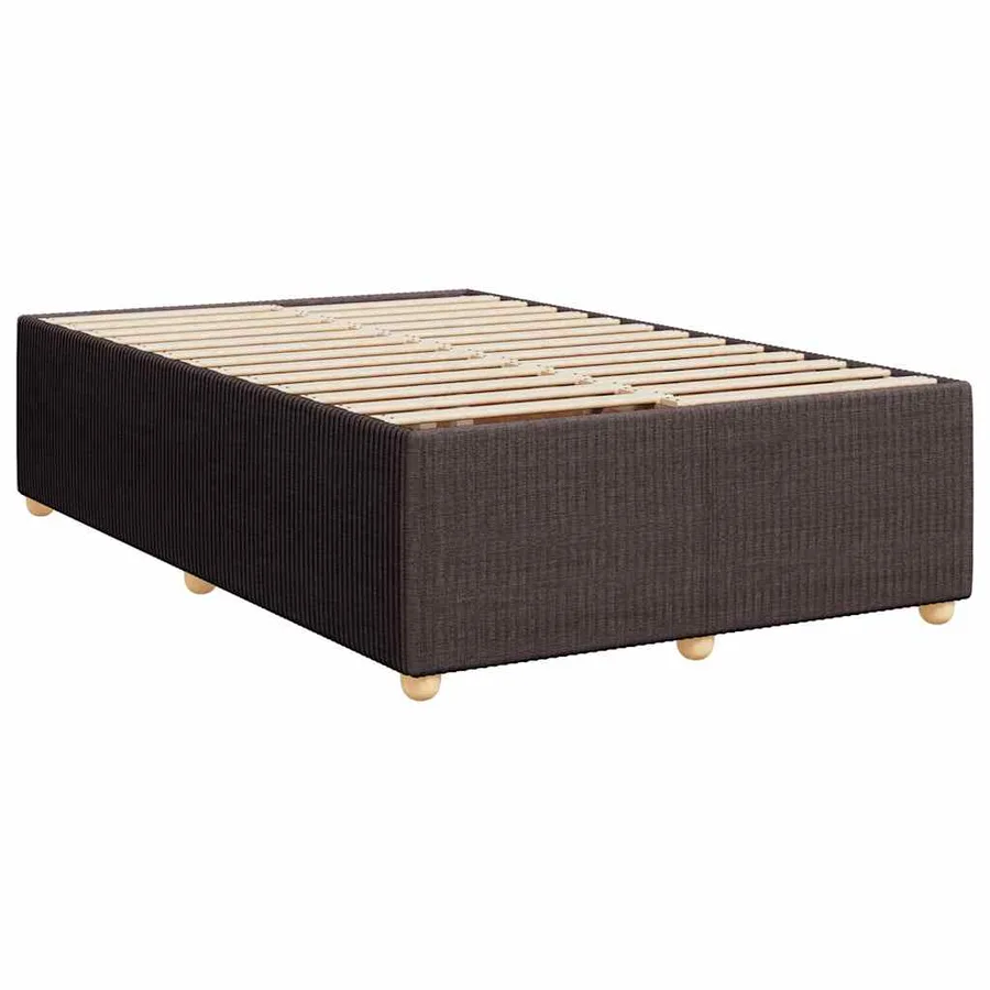 Cadre de lit sans matelas marron foncé 120x200 cm tissu - 3
