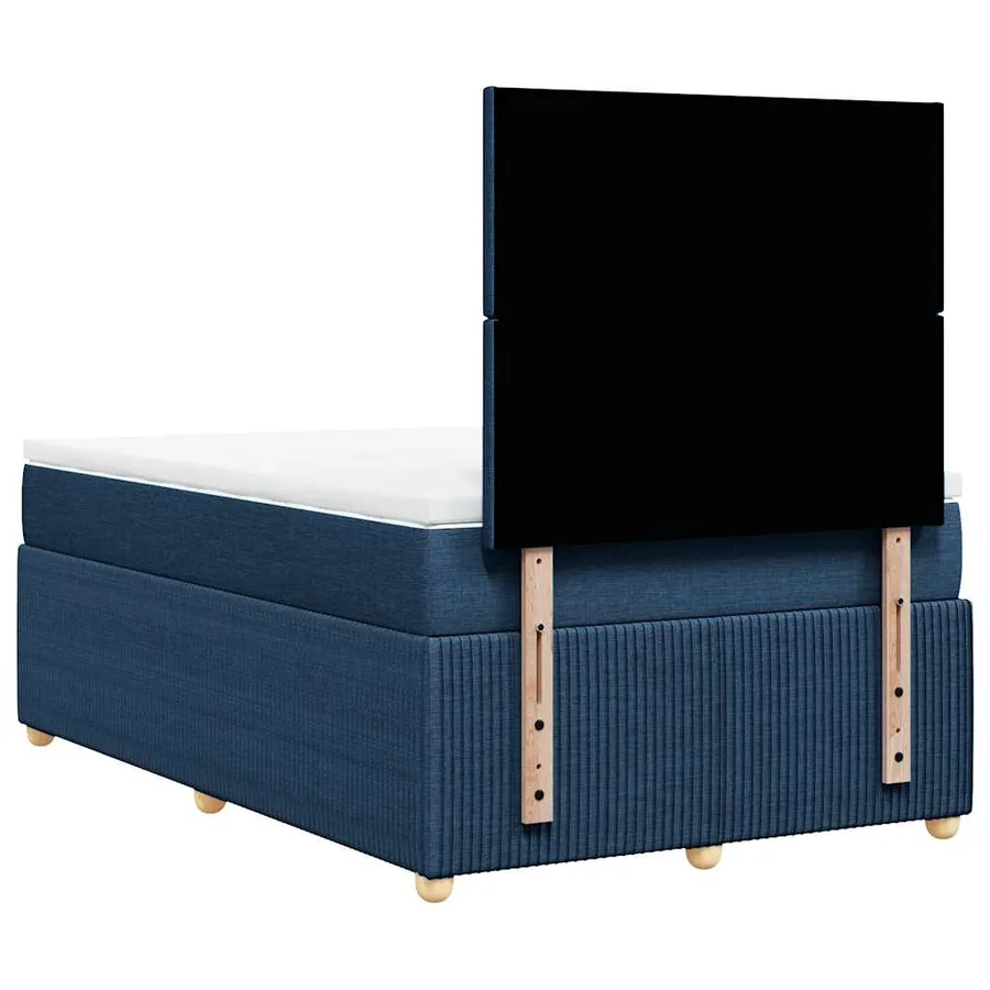 Sommier à lattes de lit avec matelas Bleu 120x200 cm Tissu - 6