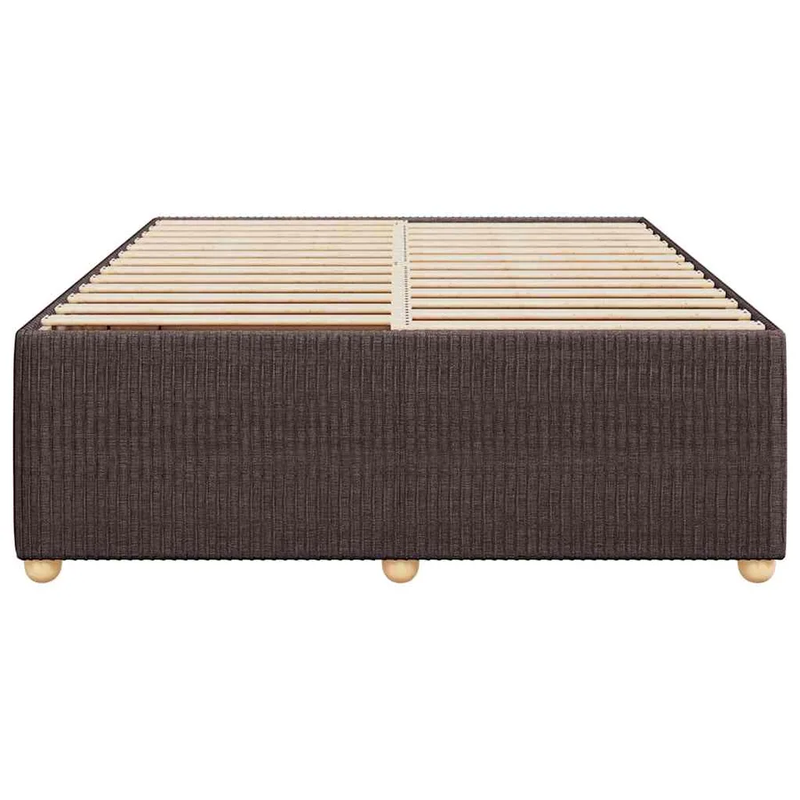 Cadre de lit sans matelas marron foncé 160x200 cm tissu - 4