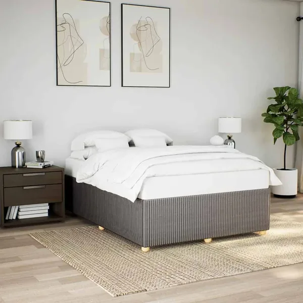 Cadre de lit sans matelas taupe 140x200 cm tissu