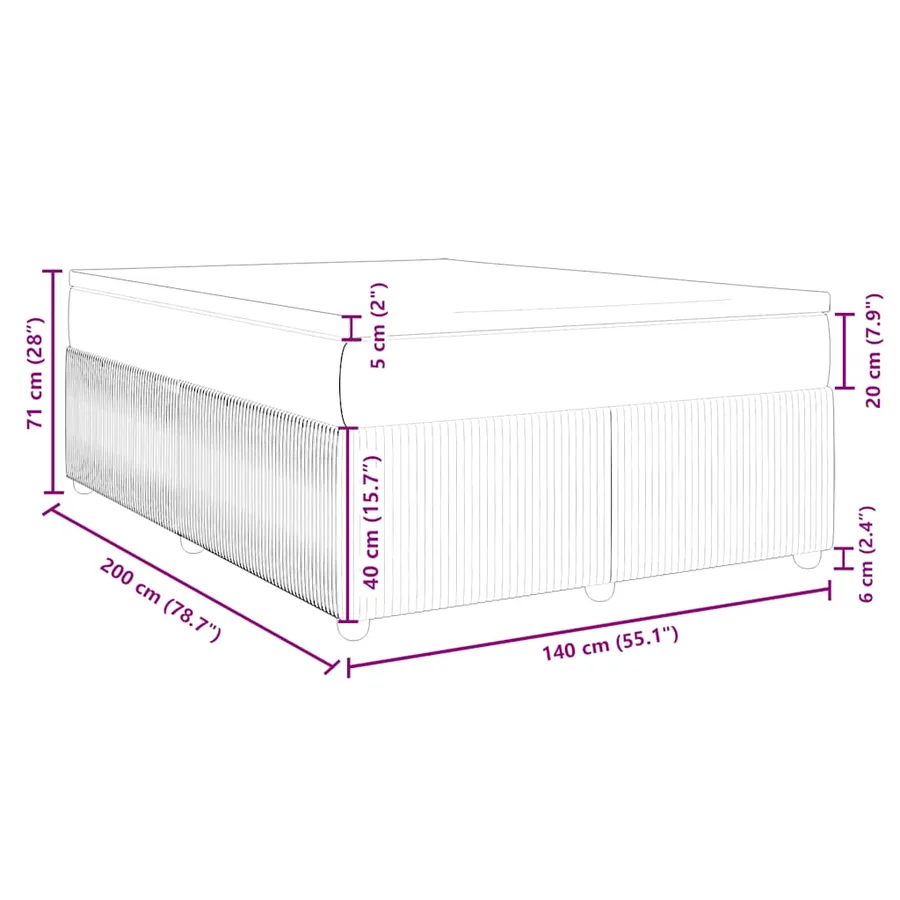 Sommier à lattes de lit avec matelas Bleu 140x200 cm Tissu - 12